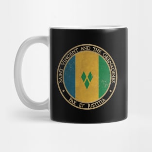 Vintage Saint Vincent and the Grenadines USA North America United States Flag Mug